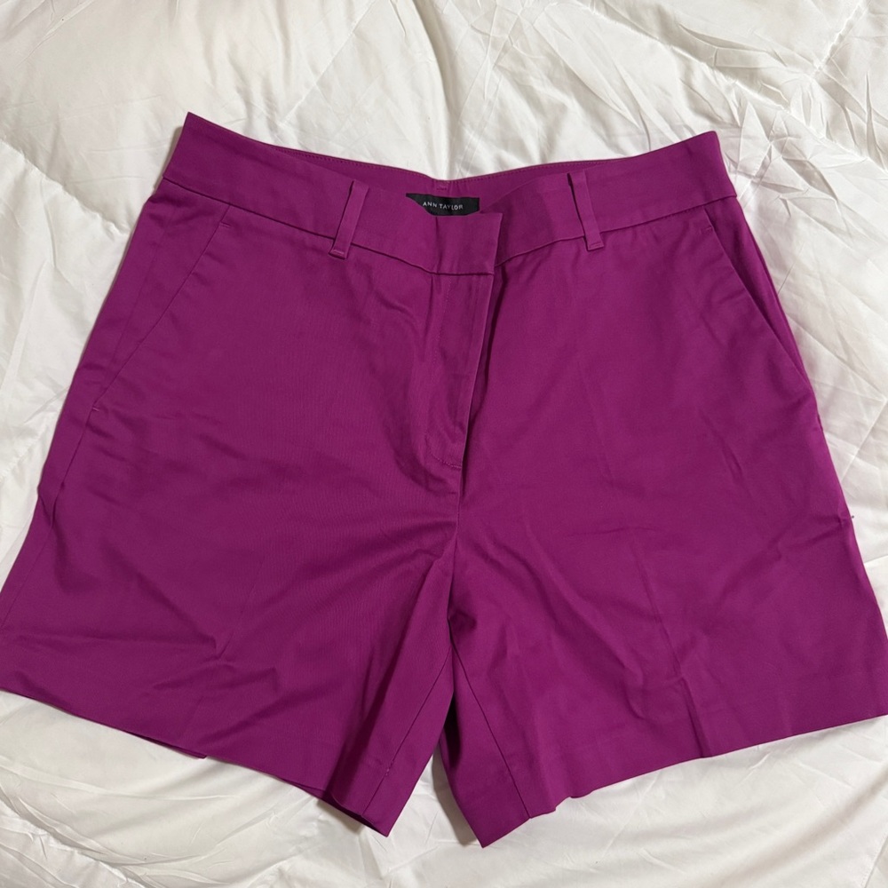 Ann Taylor Magenta Shorts Classic Cotton Blend